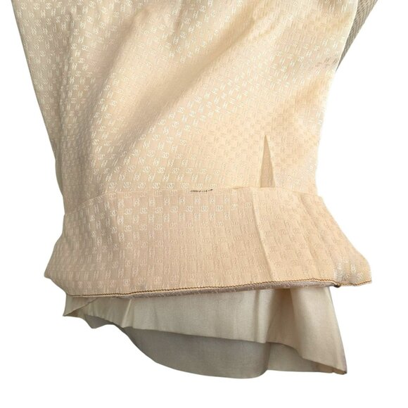 Vintage Chanel Womens Beige Silk Wide-Leg Pants Size 6 Logo Gathered HS171 - Picture 10 of 11